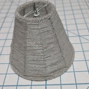 Portfolio Silver Beaded Glass Shade, 2 5/8 × 5 1/4 × 4 1/4, Preloved